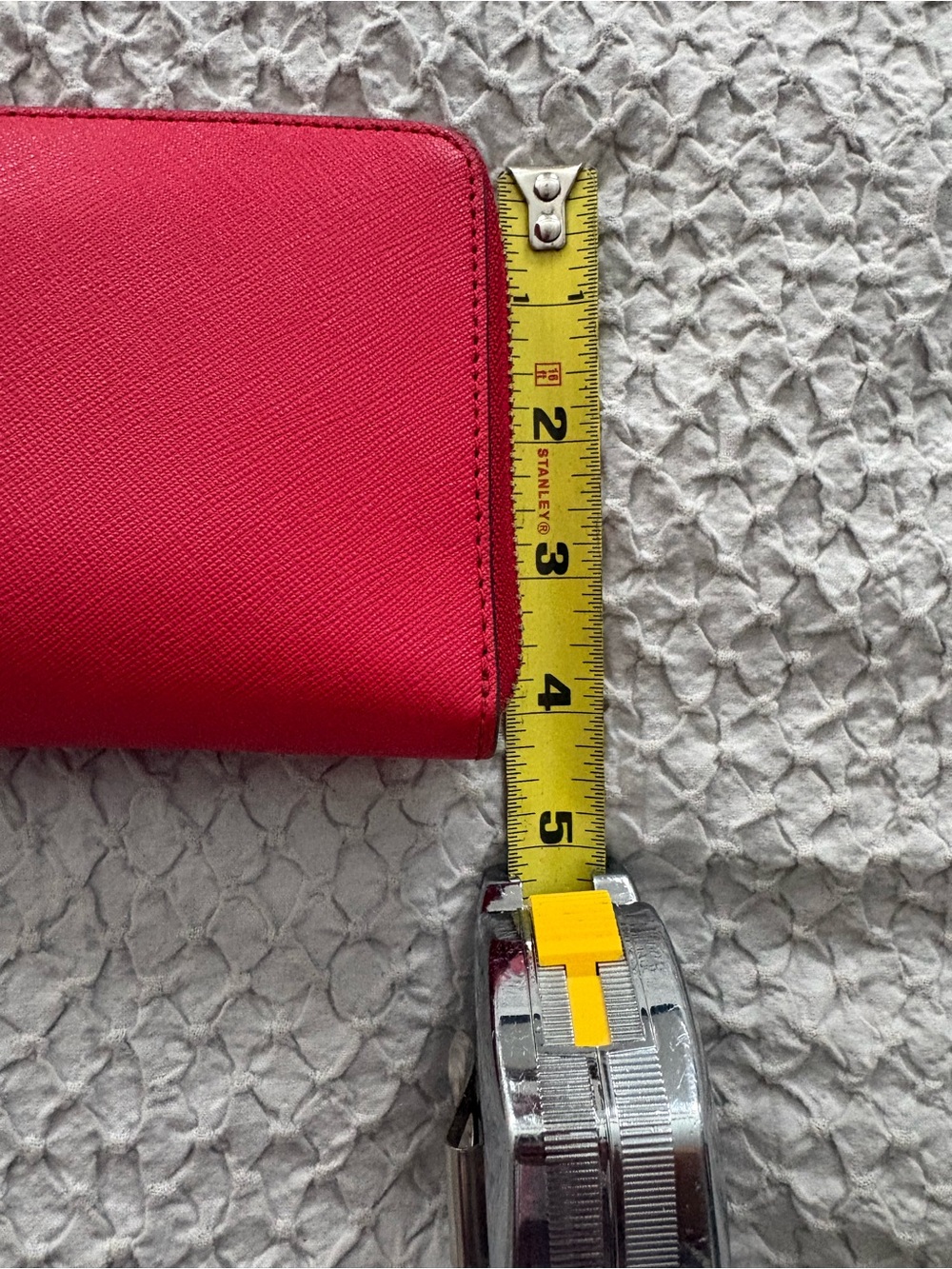 Tory Burch Bright Red Zip-Around Continental Wallet with Gold Logo - Picture 5 of 5